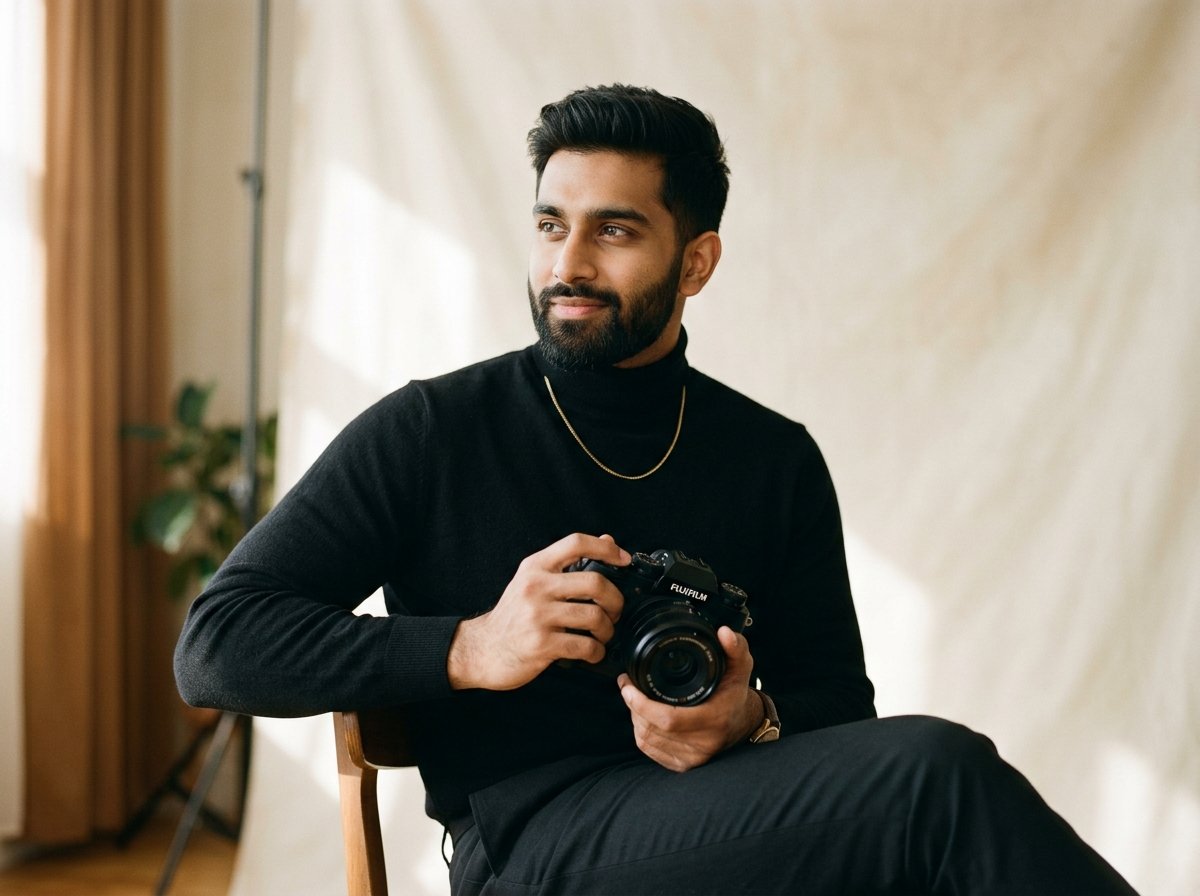 Sooraj working in creative studio